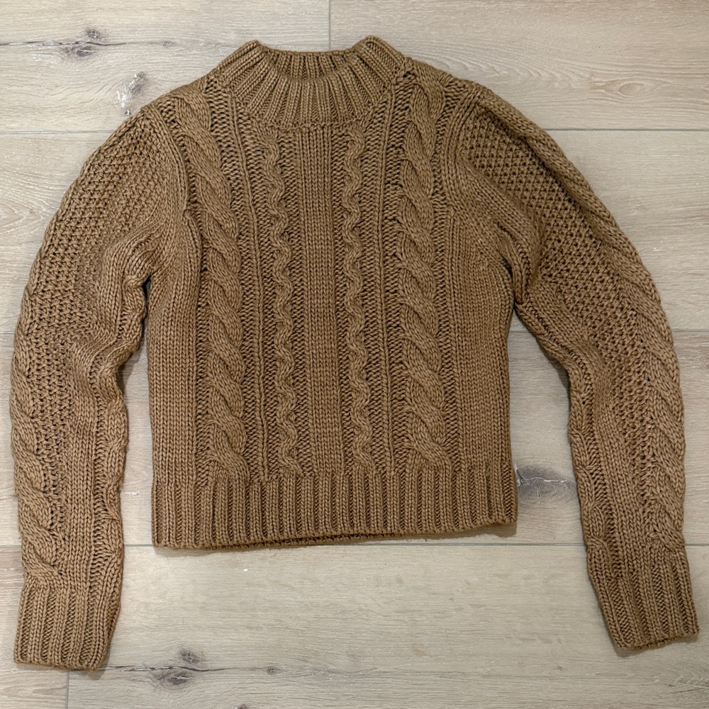 Z-Supply Cable Knit Brown Sweater
